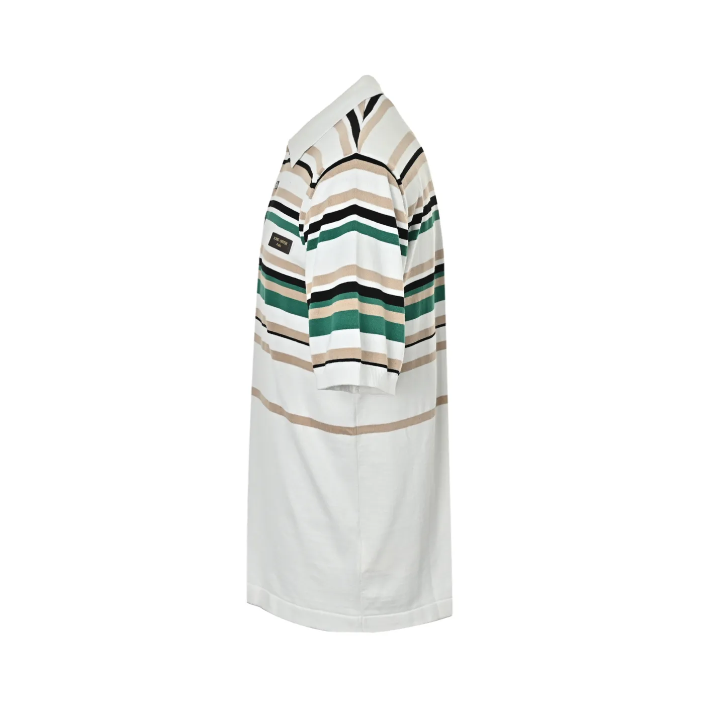 Louis Vuitton/Louis Vuitton leather label striped Polo short sleeves